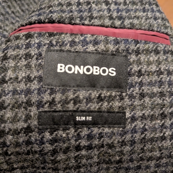 Bonobos Tweed Suit Jacket Grey/Navy Plaid, size 40R - Picture 5 of 6